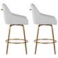 LumiSource Hannah Swivel Counter Stool with White Faux Leather Upholstery in Gold (Set of 2), , large