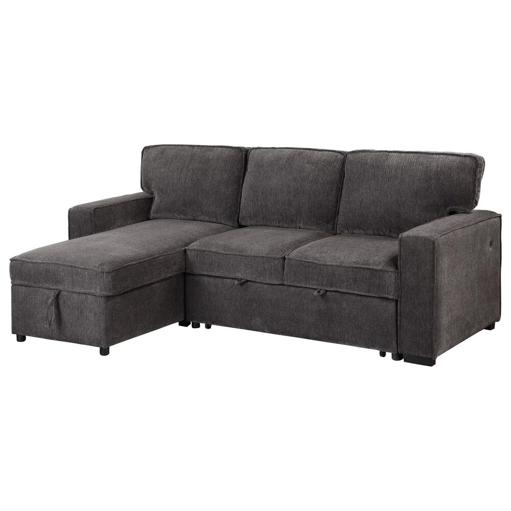 Modern Market Stationary Sleeper Sofa Chaise in Dark Grey, , large