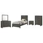 Crown Mark Valor 5-Piece Twin Bedroom Set in Gray, , large