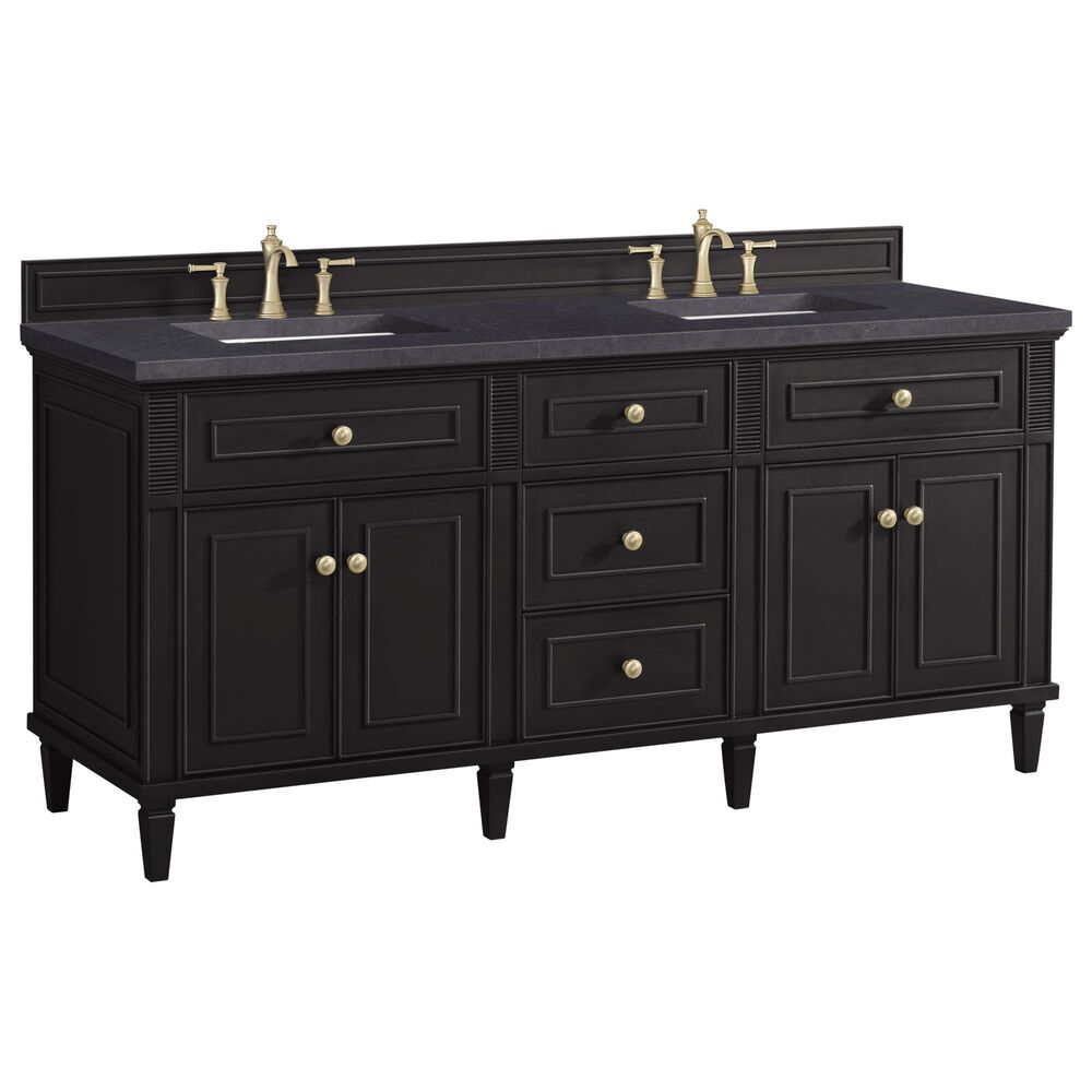 James Martin Vanities Lorelai 72" Double Vanity in Black Onyx with 3 cm Charcoal Soapstone Quartz Top, , large