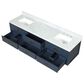 Lexora Home Castor 80" Double Bathroom Vanity in Black with 2 cm White Carrara Marble Top and Rectangular Sinks, , large
