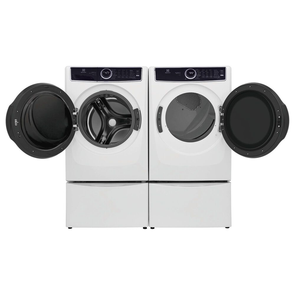 Electrolux 4.5 Cu. Ft. SmartBoost Front Load Washer and 8.0 Cu. Ft. Gas Dryer Laundry Pair with Pedestal in White, , large