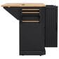 HOMLUX 56" Kitchen Island with Drop Leaf in Black, , large