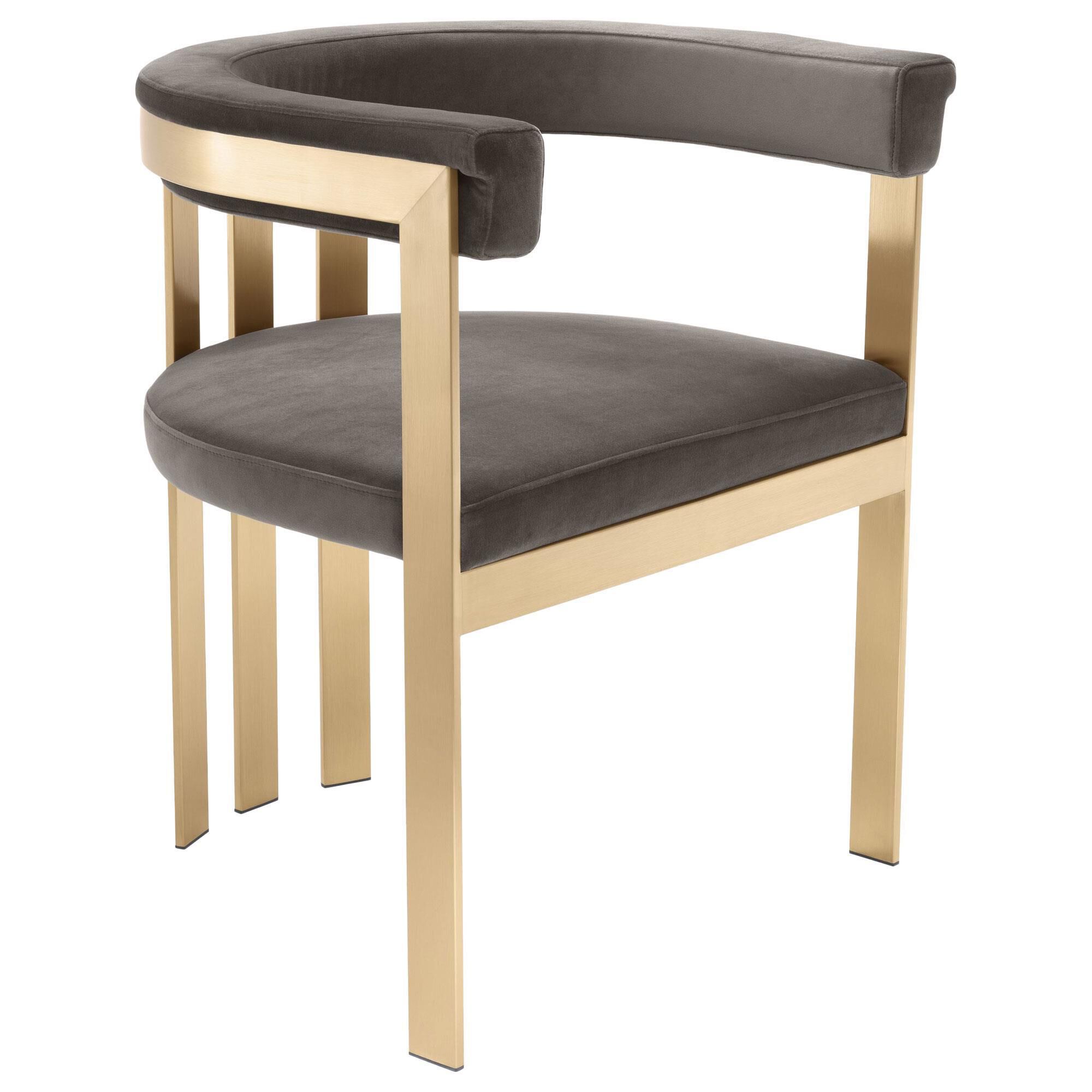 Brushed brass sales dining chair