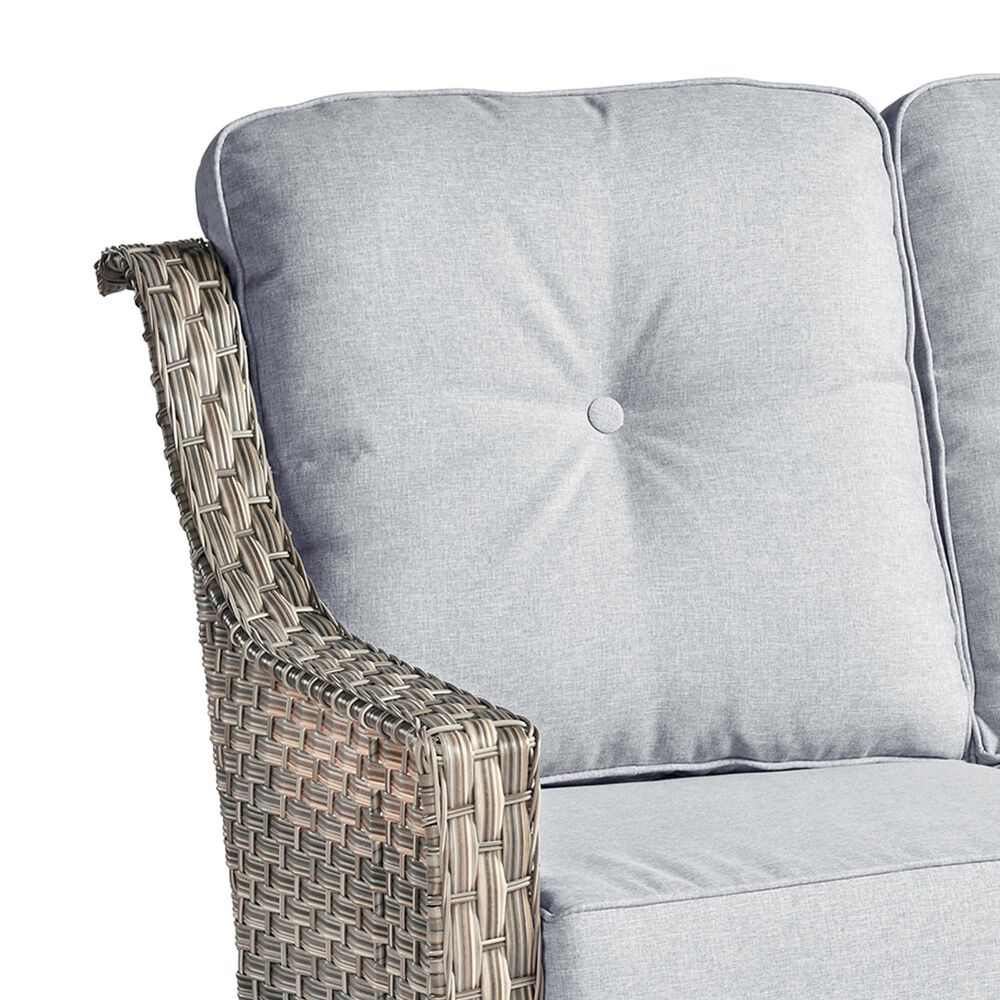 HOMLUX Outdoor Rattan Loveseat with Ergonomic in Gray, , large
