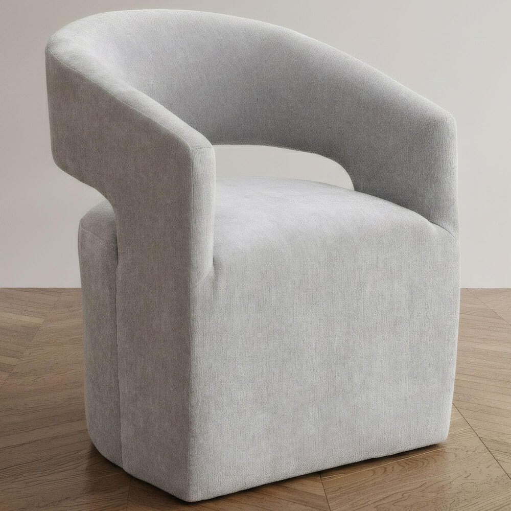 Furniture of America Rivena Modern Arm Chair with Casters in Light Gray, , large