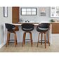LumiSource Symphony 26" Counter Stool in Walnut and Black (Set of 2), , large