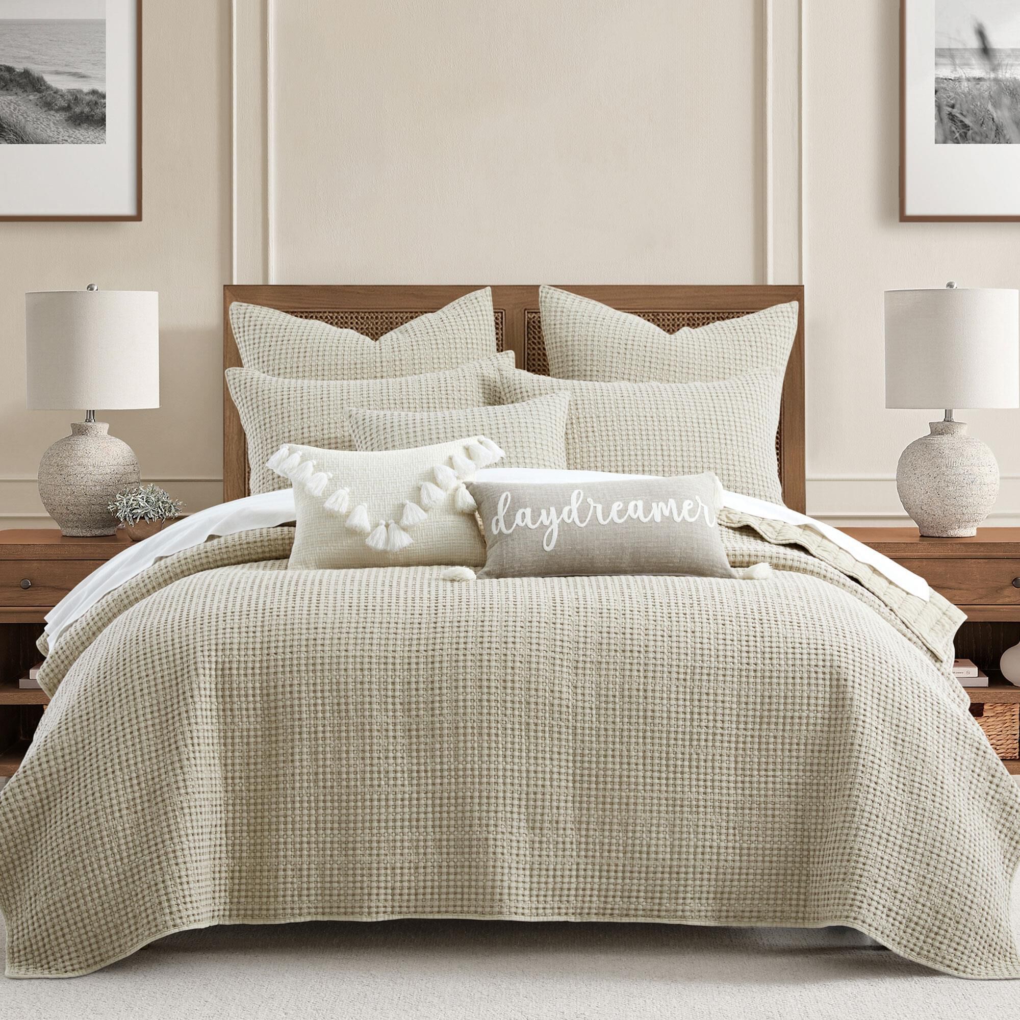 Levtex Mills Waffle 3-Piece King/California King Quilt Set in Wheat