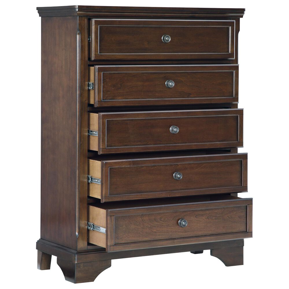 Ashley Trellington 4-Piece King Bedroom Set in Warm Brown Cherry, , large