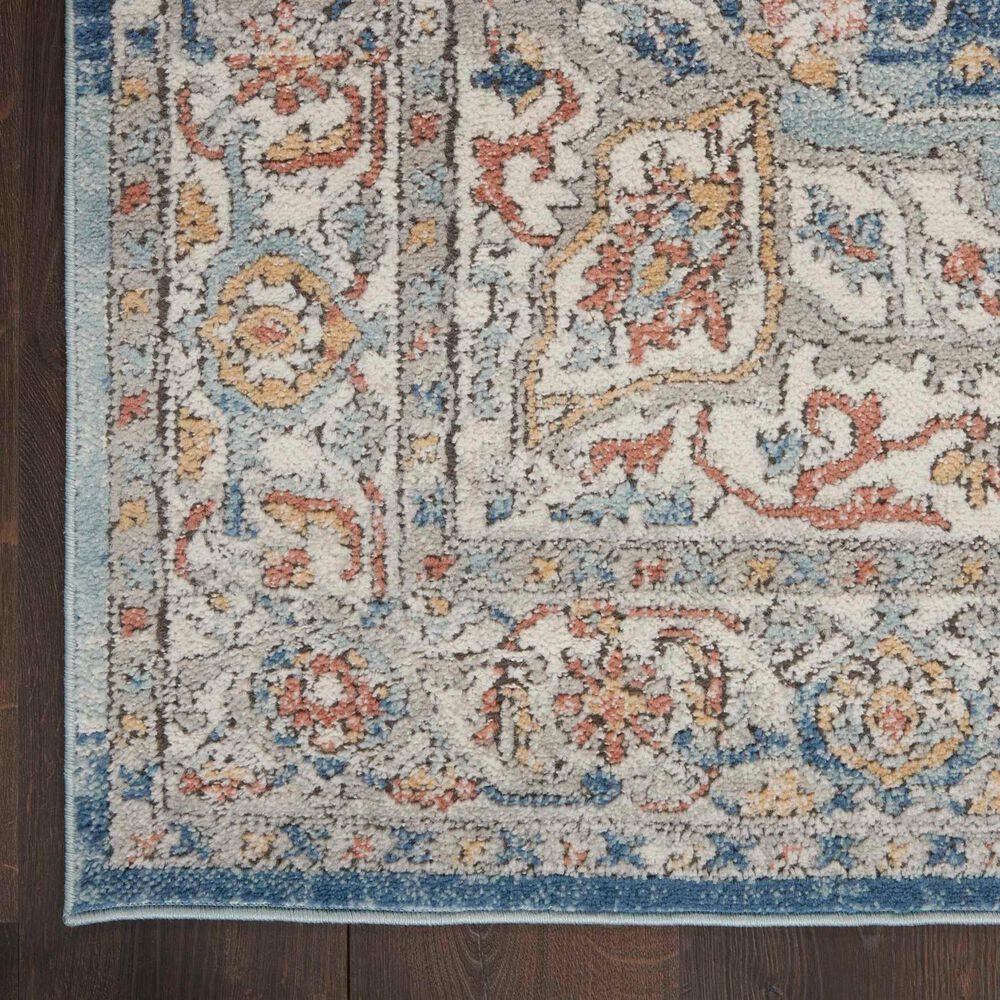 Nourison Quarry QUA11 10&#39; x 14&#39; Ivory and Blue Area Rug, , large