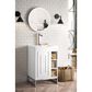 James Martin Vanities Alicante 24" Single Bathroom Vanity in Glossy White and Brushed Nickel with 5 cm White Glossy Resin Top and Rectangular Sink, , large