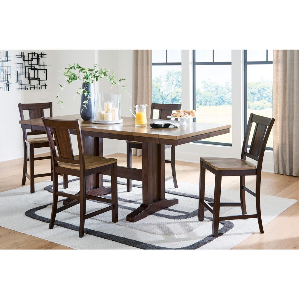 Ashley Rylandeen 62"-86" Dining Table in Light Brown and Dark Brown - Table Only, , large
