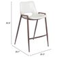 Zuo Modern Desi Counter Chair in White/Dark Brown (Set of 2), , large