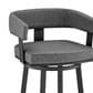 Armen Living Lorin 26" Swivel Counter Stool with Gray Cushion in Matte Black, , large