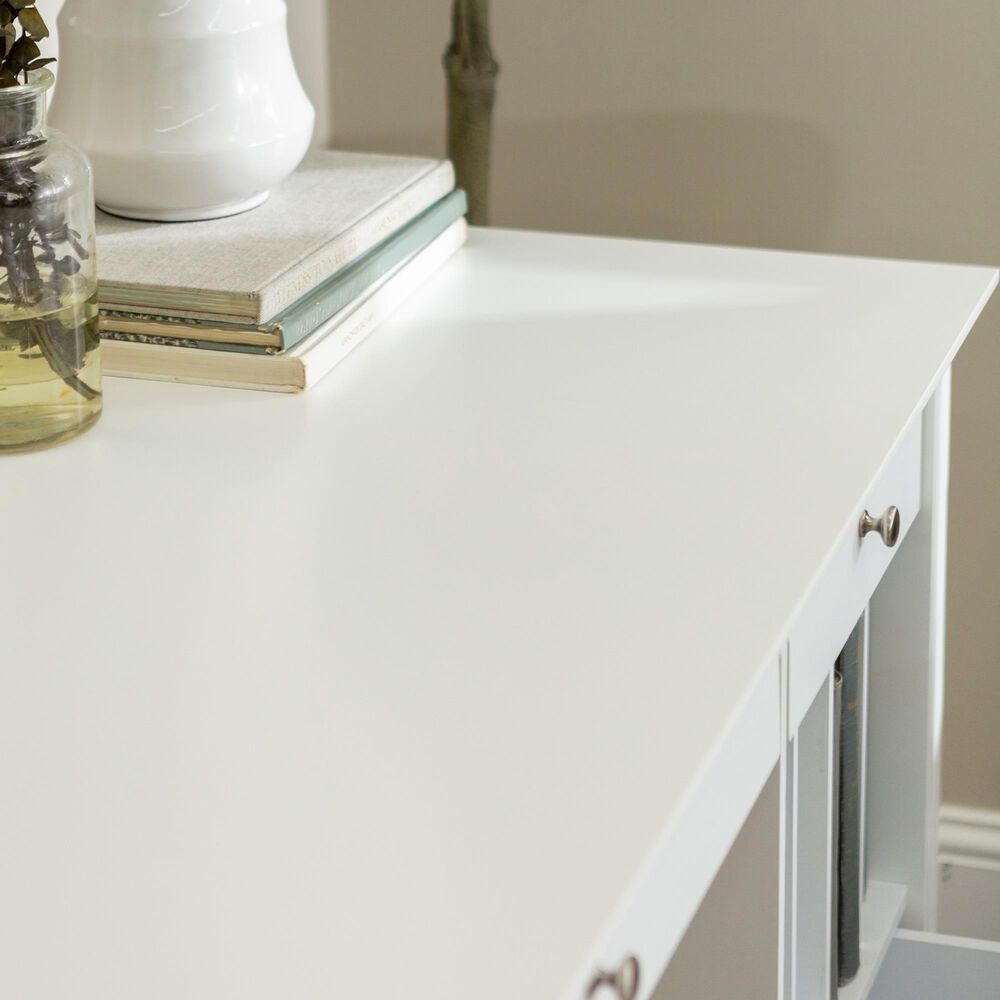 Walker Edison Clara Deluxe Desk in White, , large