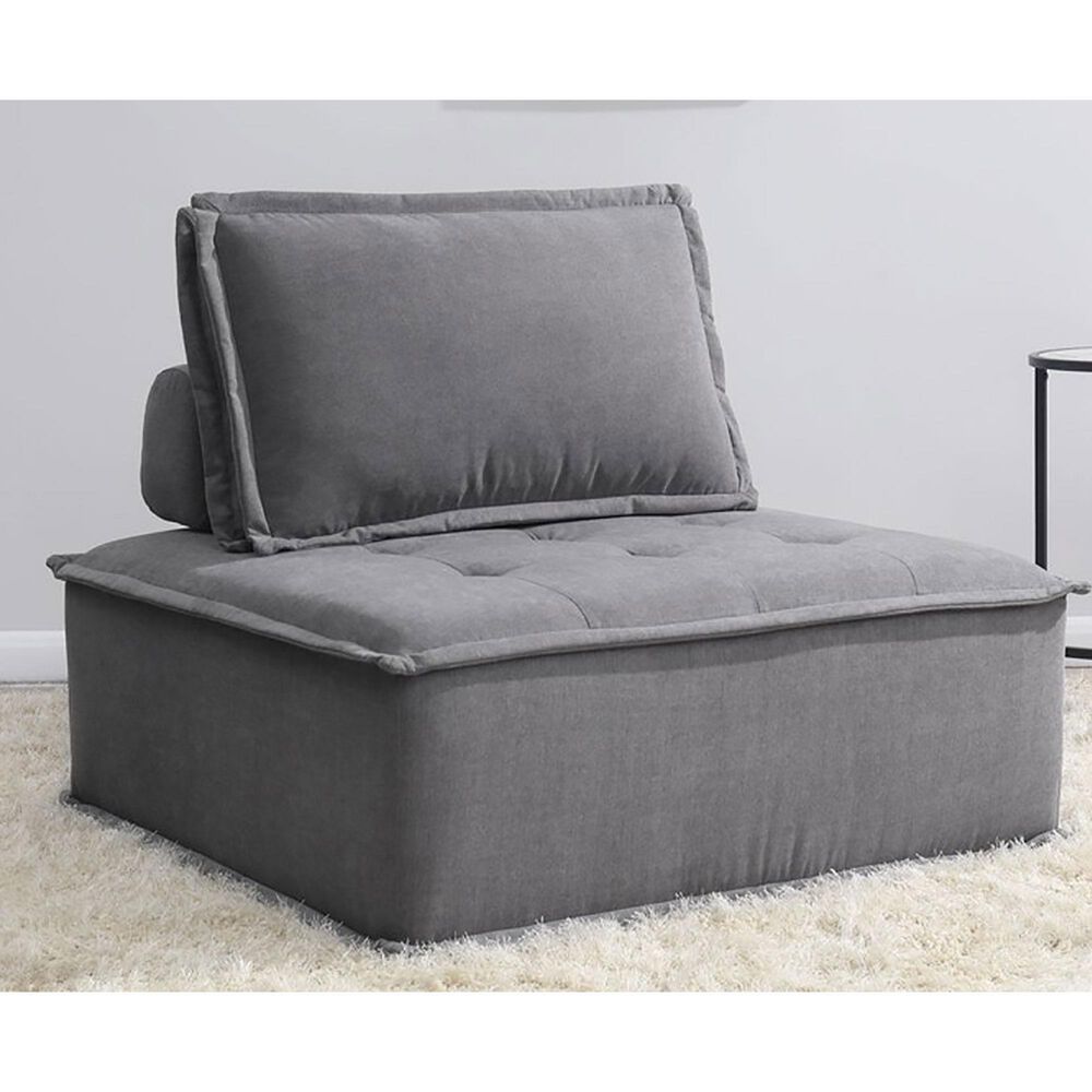 37B Paxton Armless Chair in Columbia Charcoal, , large