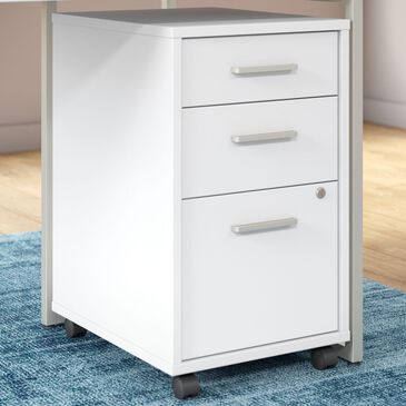 Bush Method 3-Drawer Mobile File Cabinet in White, , large