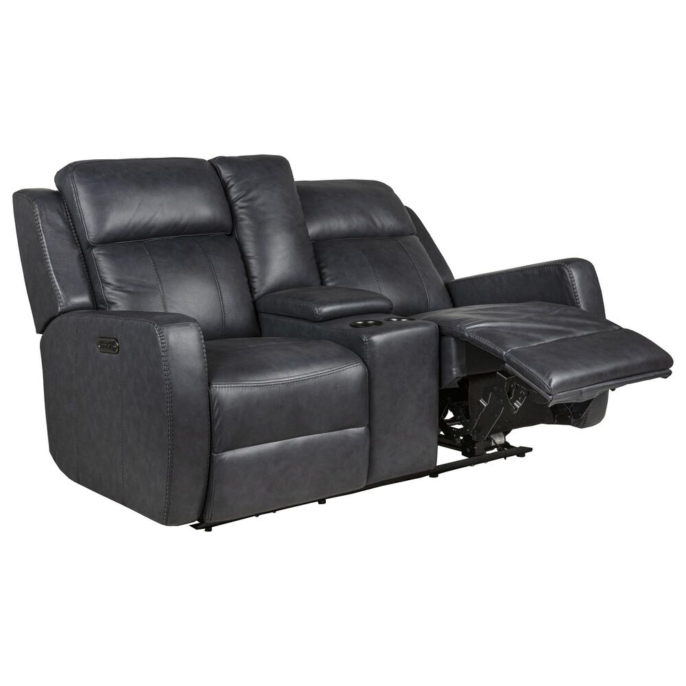 Bassett Norwood Power Reclining Loveseat in Slate, , large