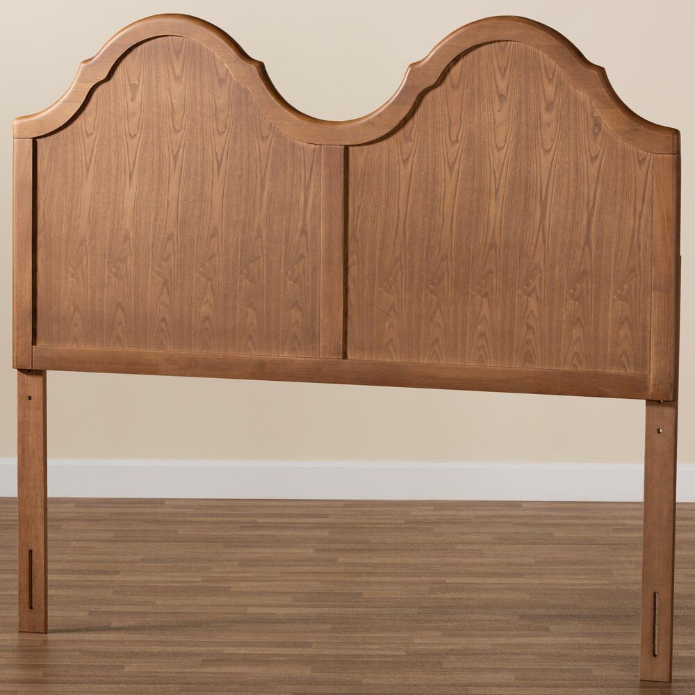 Baxton Studio Tobin King Arched Headboard in Ash Walnut, , large