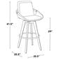 Lumisource Cosmo Swivel Barstool with Grey Cushion in Walnut and Black, , large