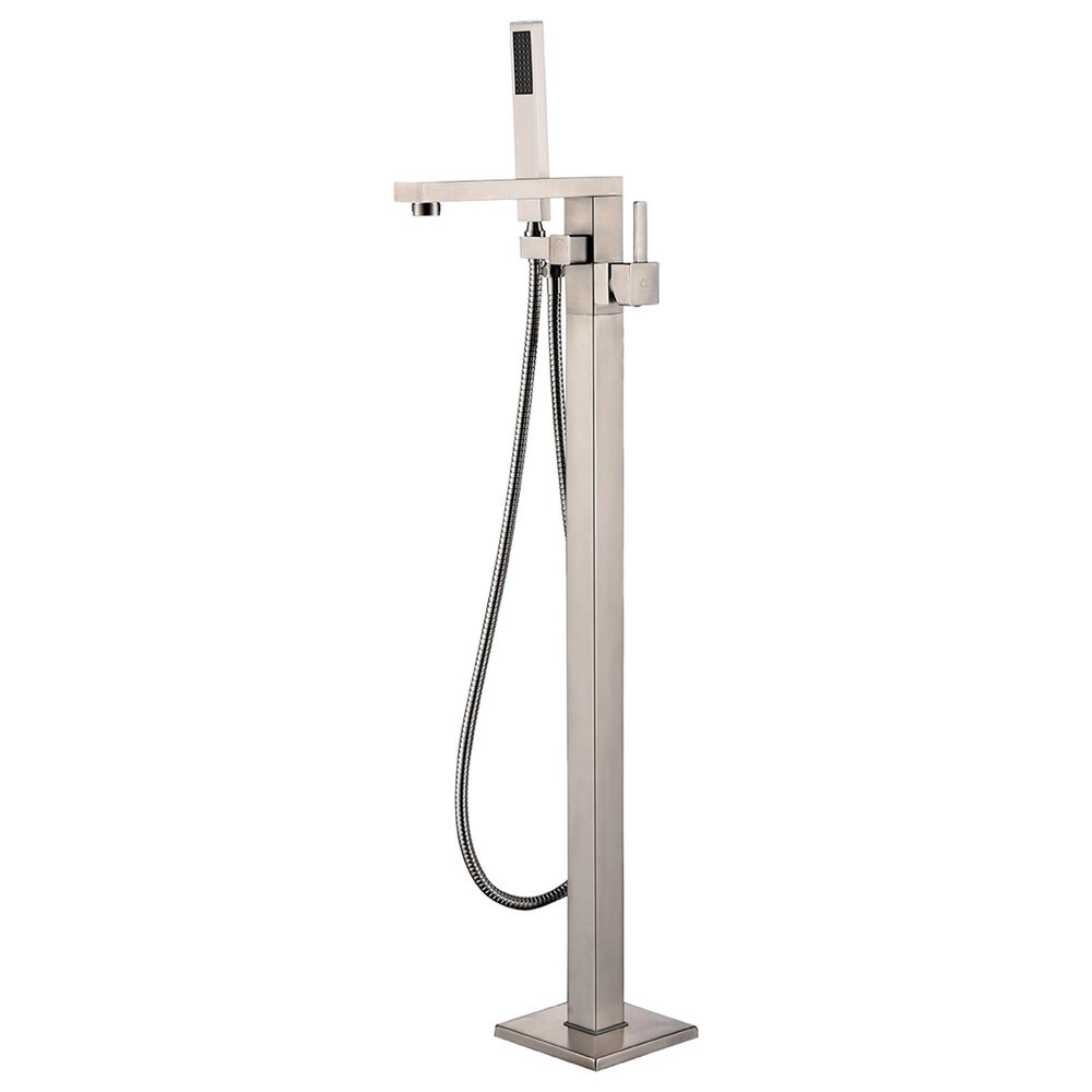 Lexora Home Mare Free Standing Bathtub Faucet with Handheld Showerwand in Brushed Nickel, , large