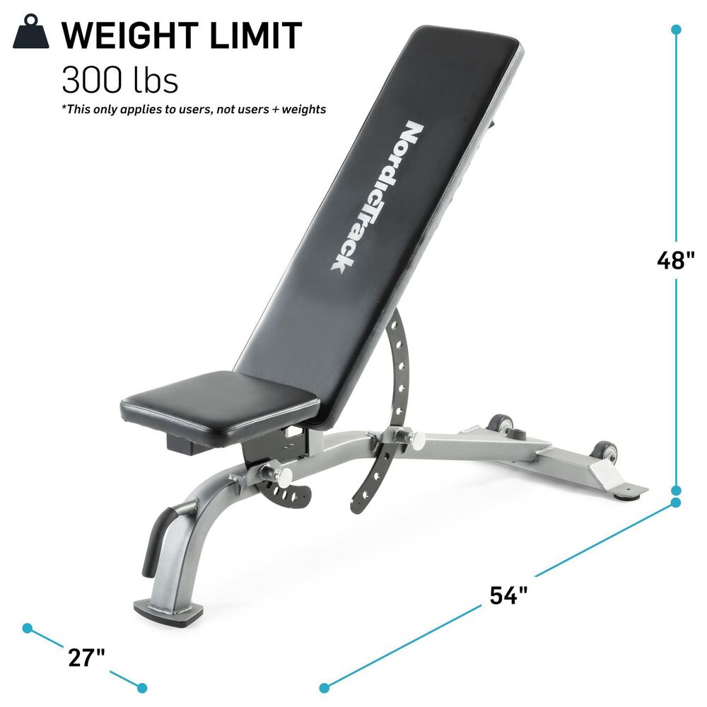 NordicTrack Adjustable Weight Bench in Black, , large