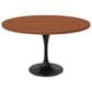 Leisuremod LeisureMod Verve Collection 48 Round Dining Table, Black Base with Cognac Brown MDF Top, , large