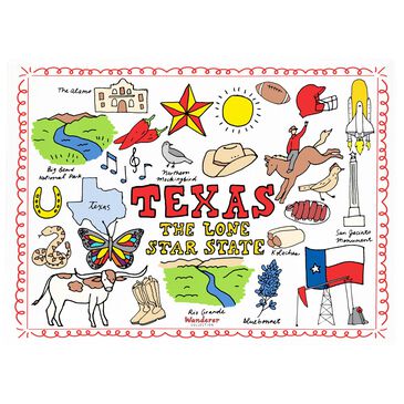 1 Brilliant Gift Wanderer Texas Dish Towel in White, , large