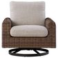 Ashley Dolan Creek Swivel Lounge Chair with Beige Cushion in Brown, , large