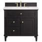 James Martin Vanities Lorelai 36" Single Vanity in Black Onyx with 3 cm Arctic Fall Solid Surface Top, , large