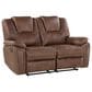 Steve Silver Katrine Manual Reclining Loveseat in Chestnut Brown, , large