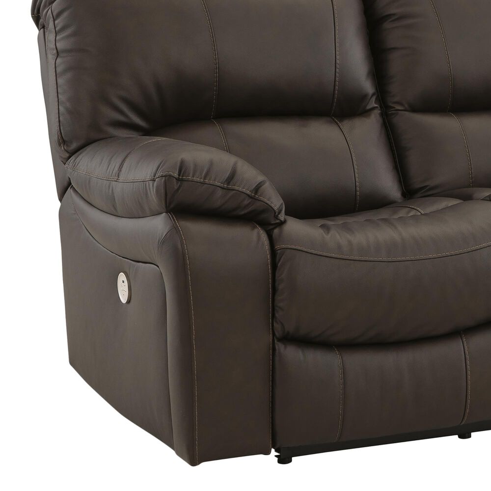 Ashley Leesworth Power Reclining Sofa in Dark Brown, , large