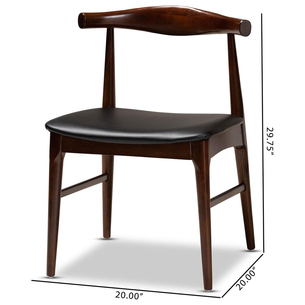 Baxton Studio Eira Side Chair in Dark Walnut (Set of 2), , large