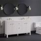 Kohler Beauxline 60" Double Bathroom Vanity in White with 3 cm Pure White Quartz Top and Rectangular Sinks, , large