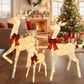 HOMLUX 3-Piece Cotton Rope Reindeer with LED Lights in White, , large