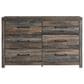 Ashley Drystan Youth 6 Drawer Dresser in Rustic Brown, , large
