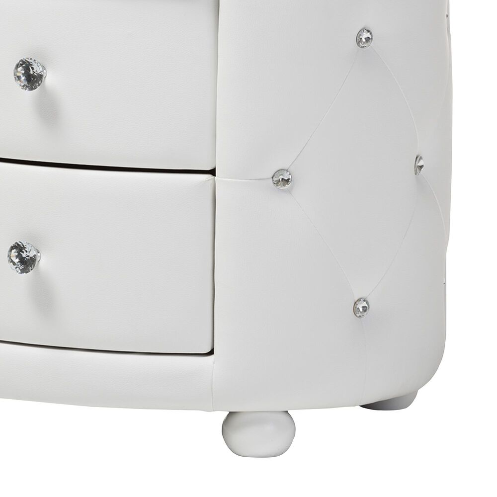 Baxton Studio Davina 2-Drawer Nightstand in White, , large