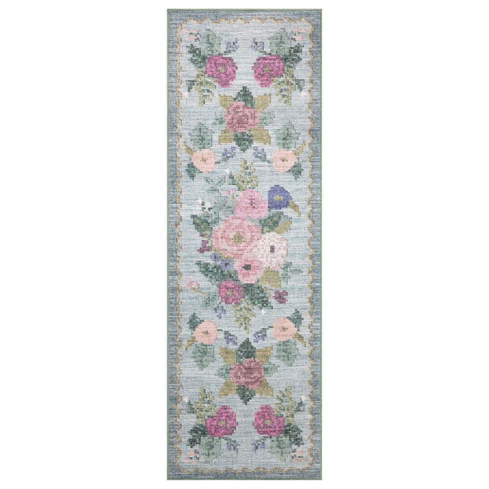 Rifle Paper Co. x Loloi Rosa Antique Rose 2"6" x 7"6" Sky Runner, , large