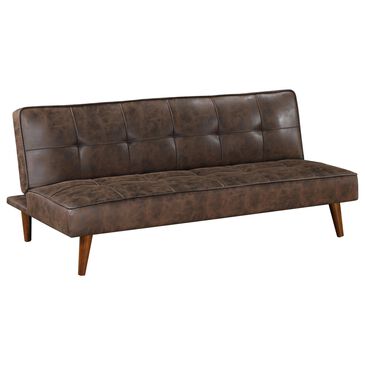 Pacific Landing Jenson Push Back Convertible Sofa Bed in Dark Coffee Brown, , large