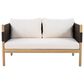 HOMLUX Outdoor Stationary Loveseat with Black Rope in Cream, , large