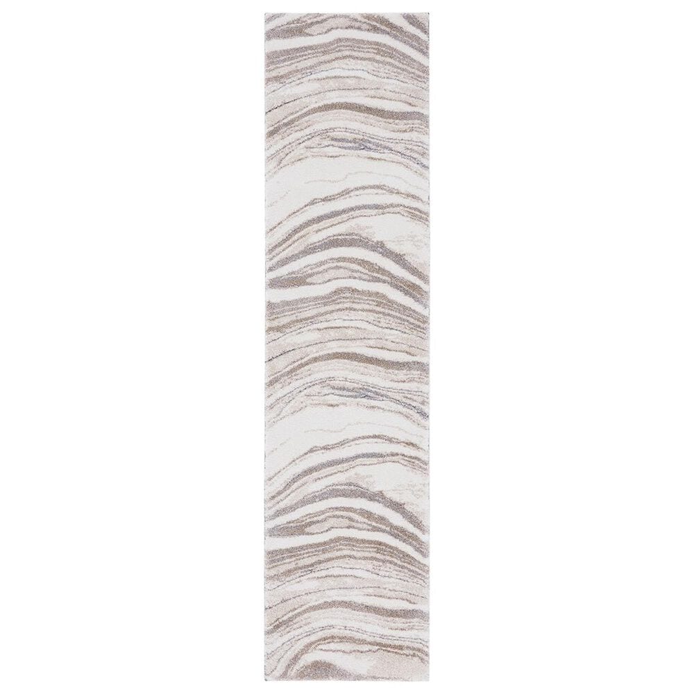 Safavieh Cyrus Shag CYR130A 2"2" x 9" Ivory and Grey Runner, , large