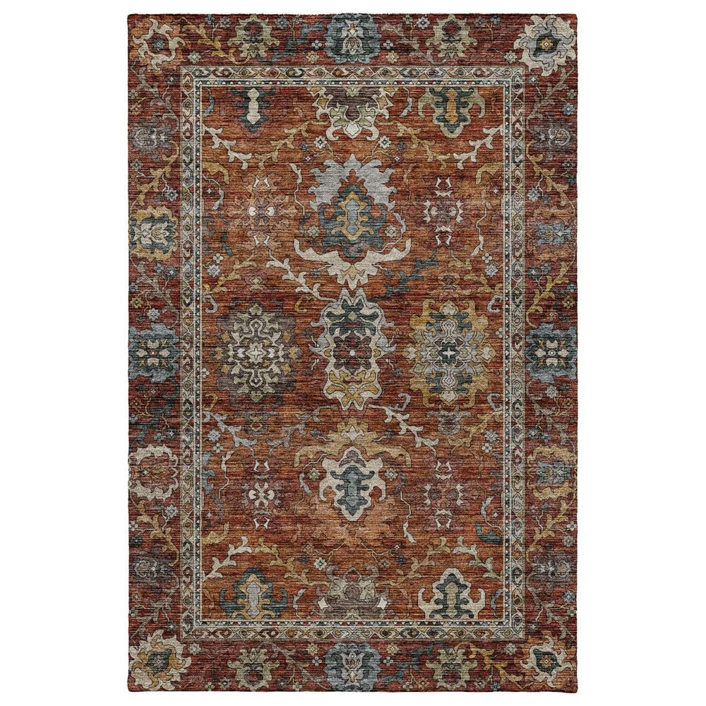 Dalyn Rug Company Silk Road Paprika, Chocolate, Ivory, Gold, Copper, Blue, Teal and Mocha 3" x 5" Area Rug, , large