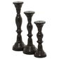 Maple and Jade Decorative Candle Holder in Black and Varnished Brown (Set of 3), , large