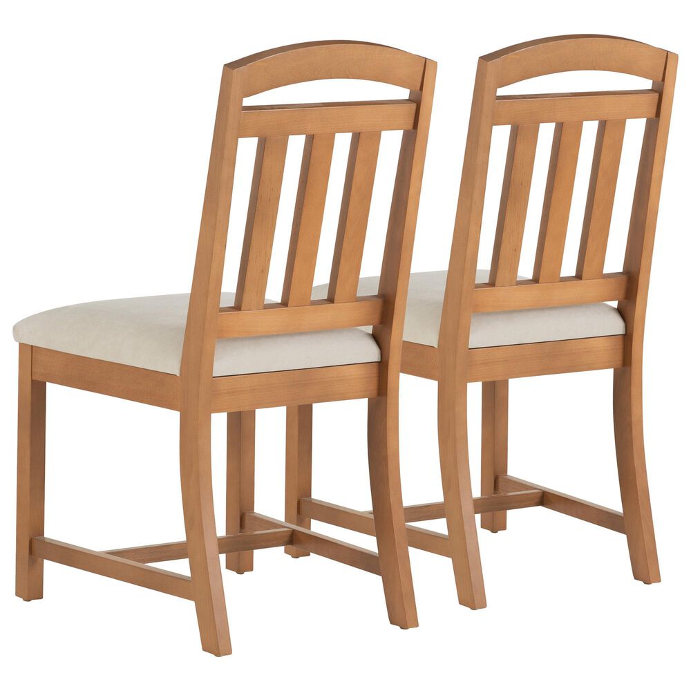 Linon Home Decor Wilmer Side Chair with Beige Upholstery in Brown (Set of 2), , large