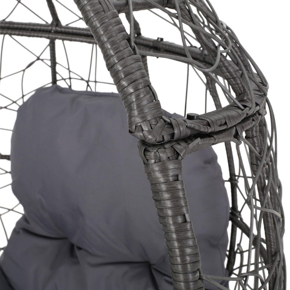 Hearth and Haven Gianni Outdoor Teardrop Chair in Gray, , large