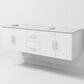 Lexora Home Geneva 60" Double Bathroom Vanity in Glossy White with 2 cm White Carrara Marble Top and Rectangular Sinks, , large