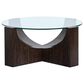 Nicolette Home Beckham Round Cocktail Table with Casters in Rustic Tavern and Clear, , large