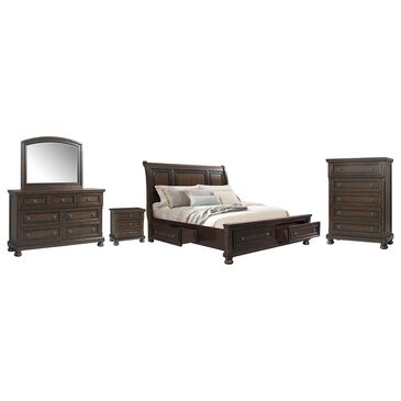 Mayberry Hill Kingston 5-Piece Queen Bedroom Set in Rich Walnut, , large