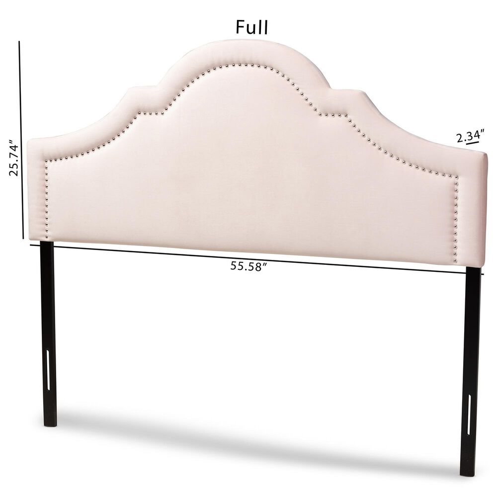 Baxton Studio Rita Full Panel Headboard in Light Pink, , large