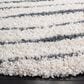 Safavieh Venus Shag VNS603B 5"3" Round Ivory and Dark Grey Area Rug, , large